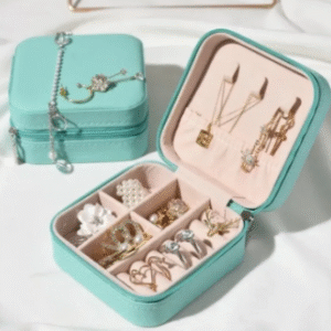 Leather Jewellery Organizer Box with Zipper