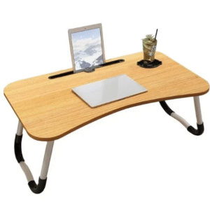 Multifunctional Foldable, Wooden Laptop Table with Glass and Mobile Holder