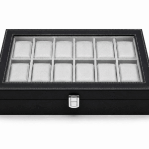 12 Slots Watch Organizer Silver Soft Velvet