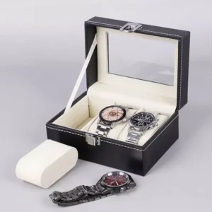 3 Slots Watch Organizer BEIGE SUEDE VELVET