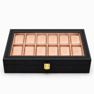 12 Slot Watch Organiser Rosegold Soft Velvet Premium