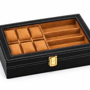 6 Watch & 3 Sunglasses Organiser Storage Box with Glass Lid
