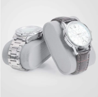 12 Slots Watch Organizer Silver Soft Velvet With Handle - Image 3