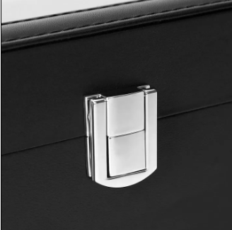 12 Slots Watch Organizer Silver Soft Velvet With Handle - Image 5