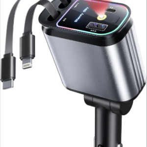 4-in-1 Starry Sky Car Charger – Multi-Port Fast Charging with LED Design