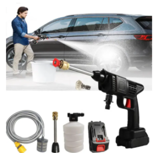 Rechargeable Car Pressure Washer Gun – High-Pressure  Portable Electric Pump for Car, Wall, Floor, and Solar Panel Cleaning