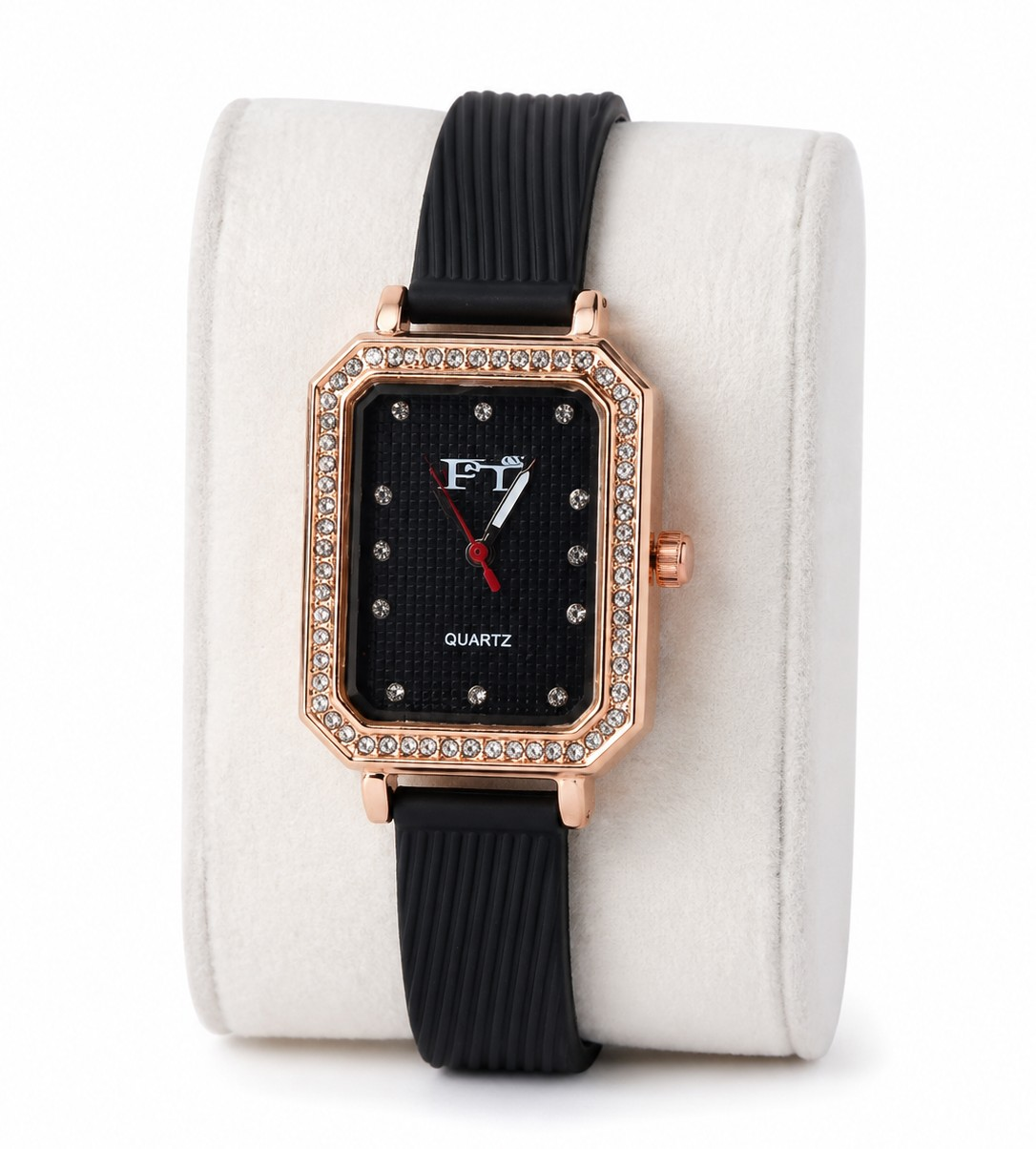 Square dial Girls Wrist Watch Black & Gold Color